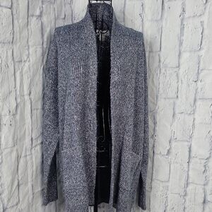 Liz Claiborne American Navy Marl‎ Open Front Cardigan Sweater Size Large NWT